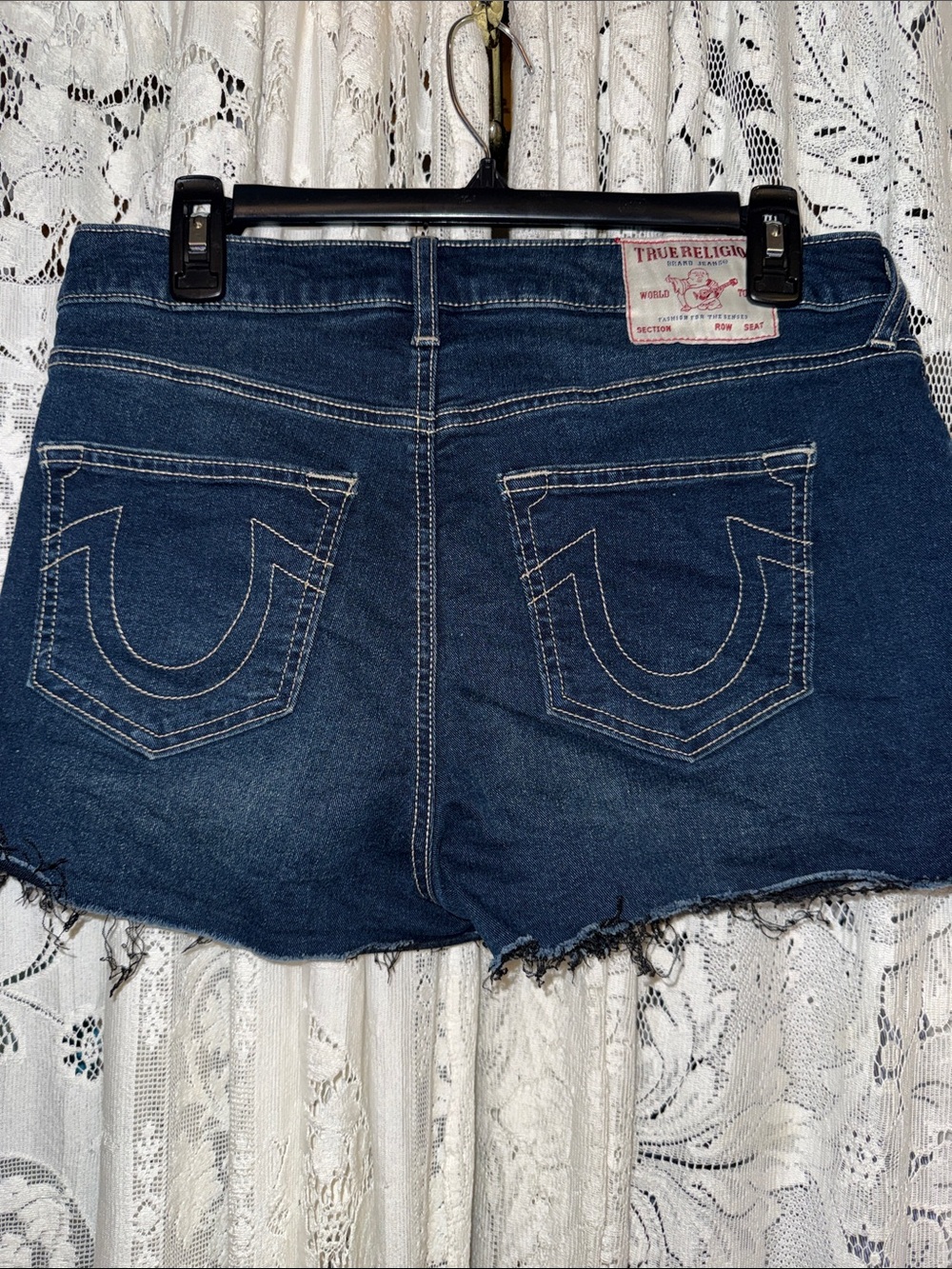 True Religion Jennie’s Indigo Back-Pocket Denim Shorts